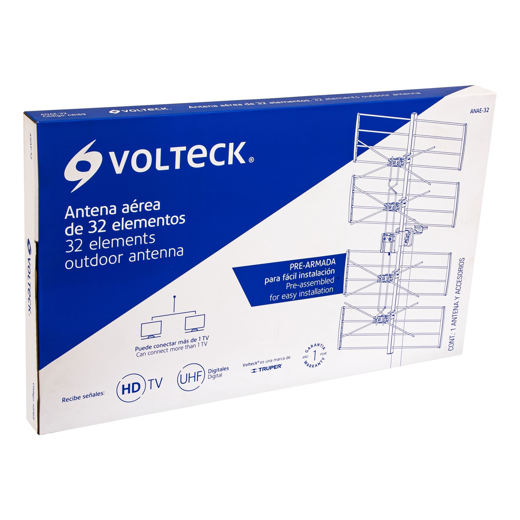 ANTENA AÉREA PARA EXTERIOR, 32 ELEMENTOS, VOLTECK 48169