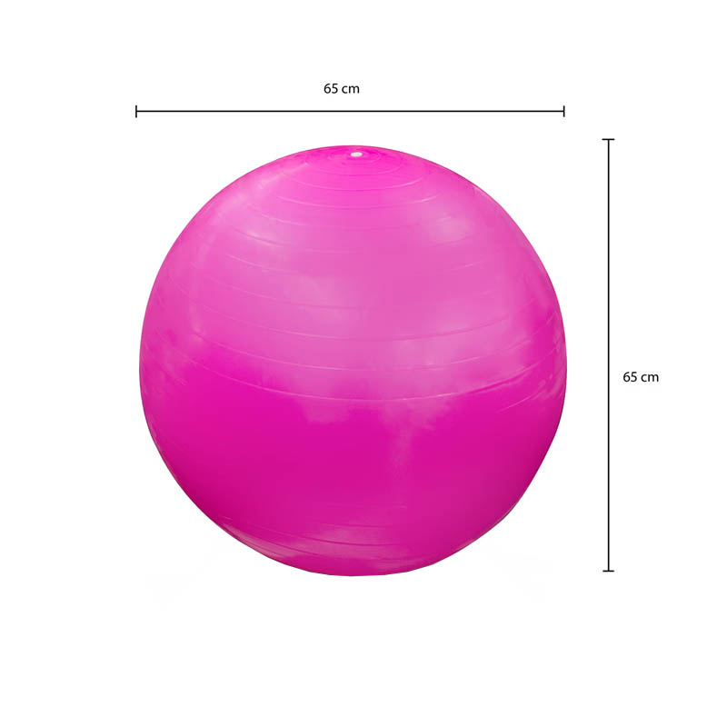 Pelota de Yoga 75cm Pelota Pilates Ejercicio Crossfit Color Rosa Con Bomba