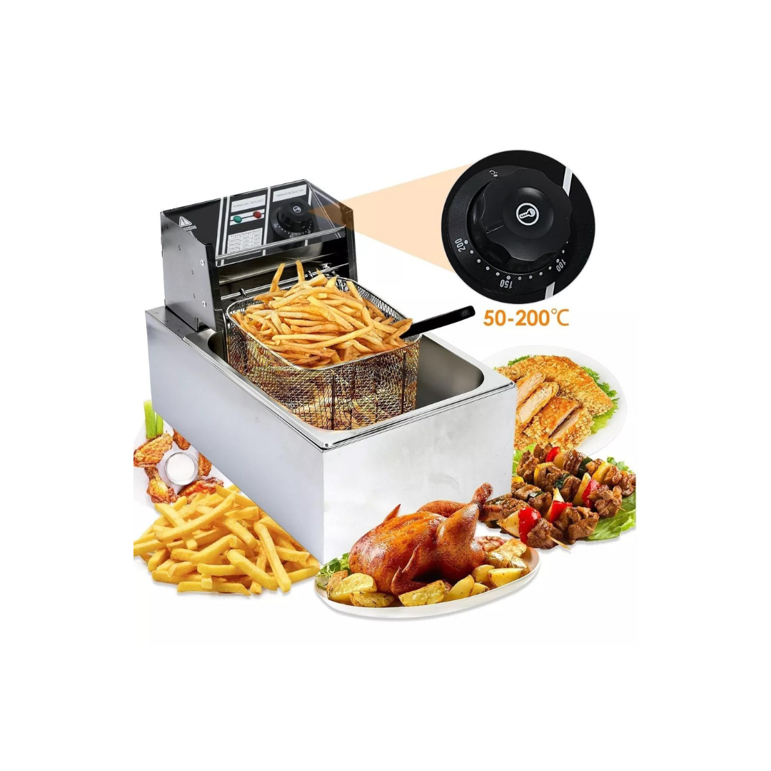 Freidora De Aceite Eléctrica Automática 6l Acero Inoxidable