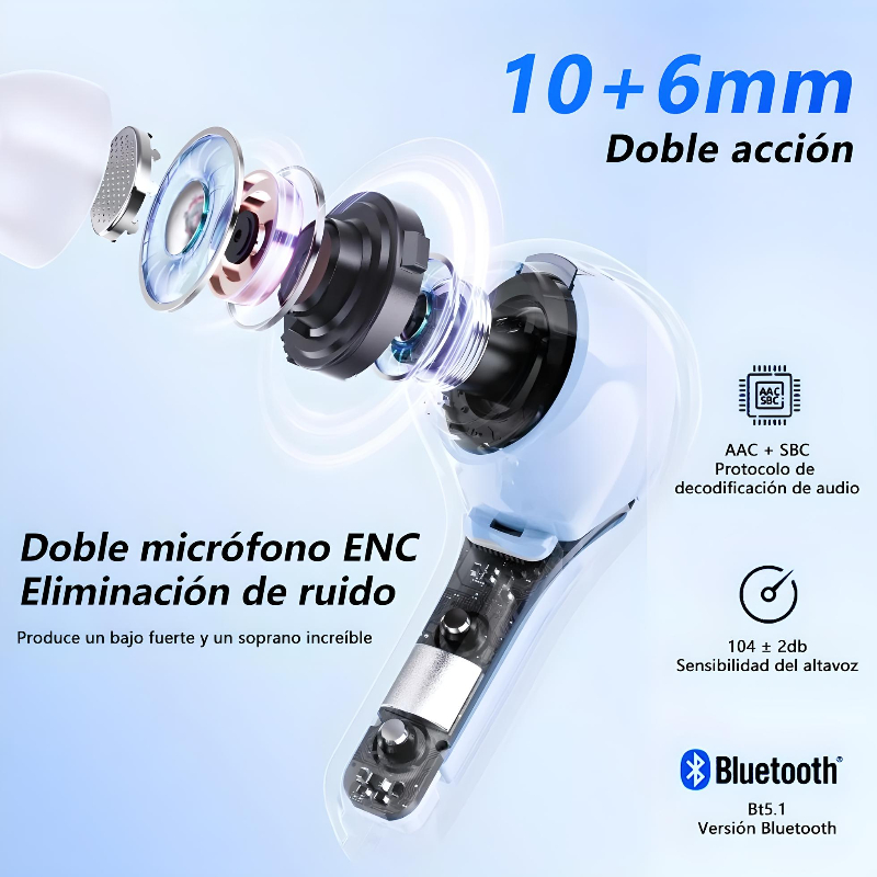 Audífonos gamer inalámbricos Free Breath Audífonos Inalámbricos Z9 azul con luz LED