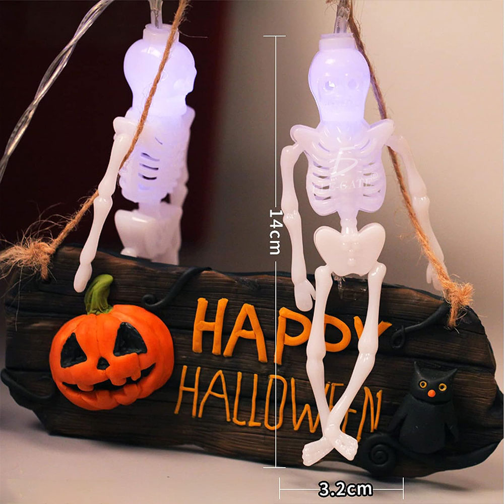 Guía de Esqueleto Iluminada con Luces LED Decoración Embrujada para Halloween