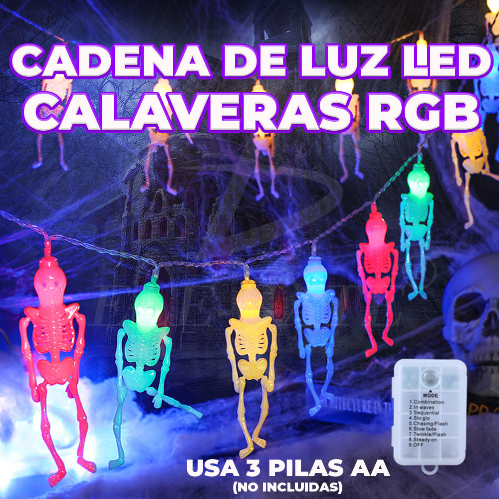 Guía de Esqueleto Iluminada con Luces LED Decoración Embrujada para Halloween