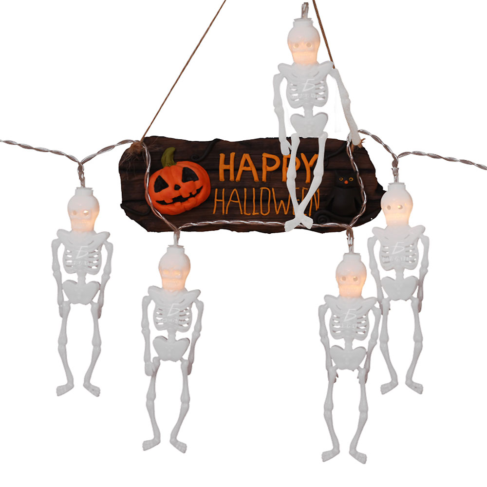 Guía de Esqueleto Iluminada con Luces LED Decoración Embrujada para Halloween
