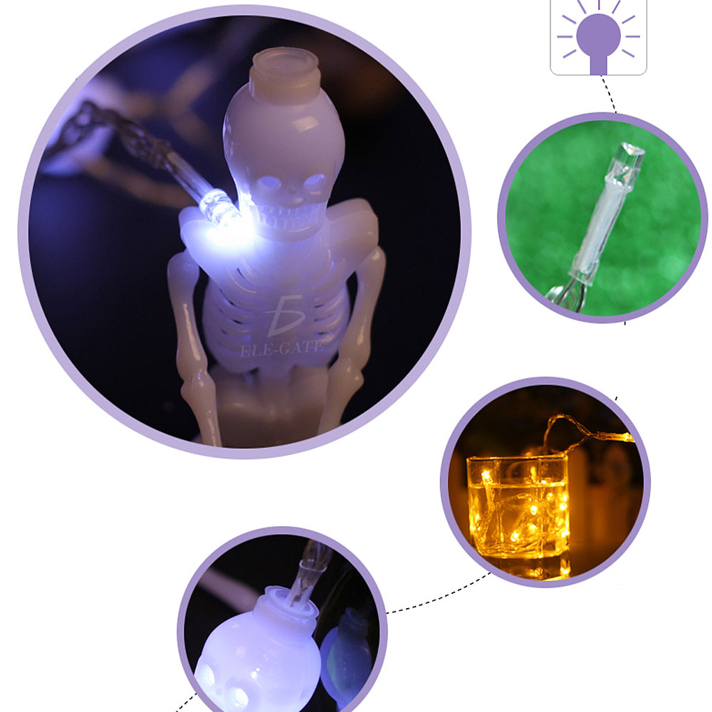Guía de Esqueleto Iluminada con Luces LED Decoración Embrujada para Halloween