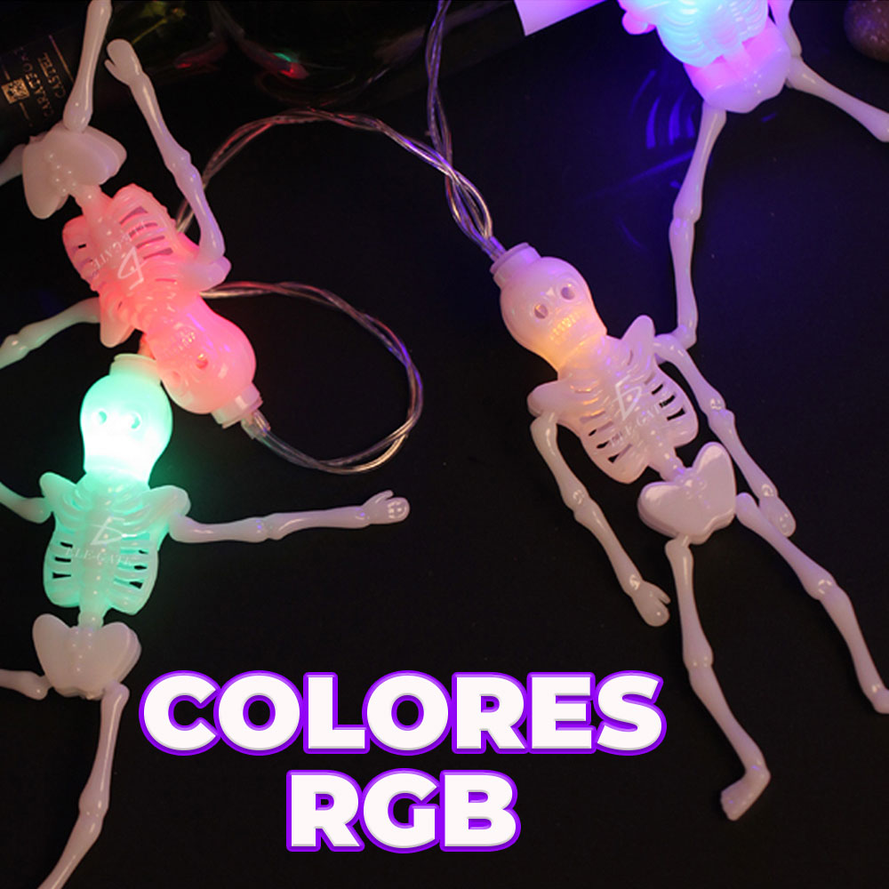 Guía de Esqueleto Iluminada con Luces LED Decoración Embrujada para Halloween