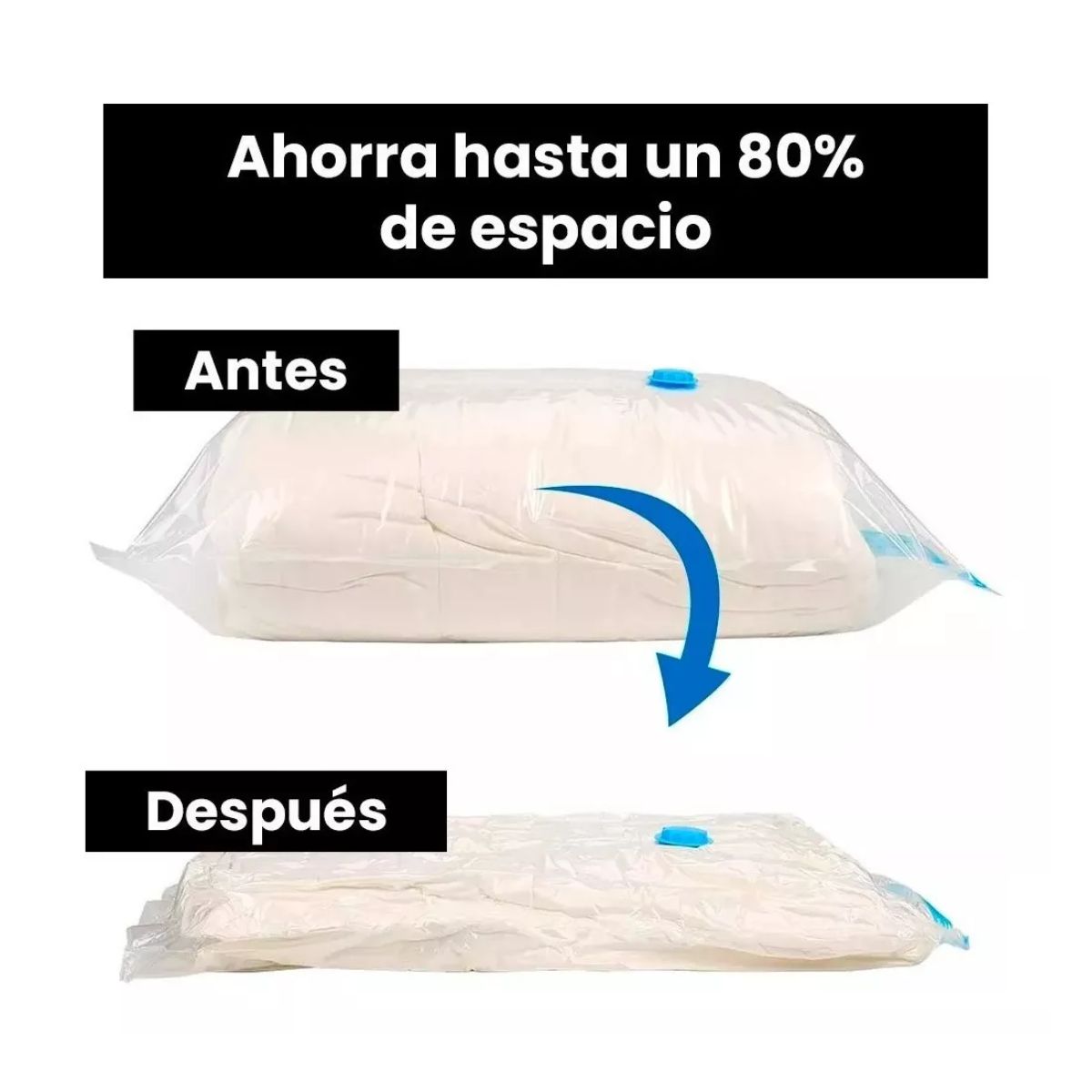 Bolsas Almacenamiento Al Vacío 18 Pzs Ropa Y Edredón+ Bomba Azul 