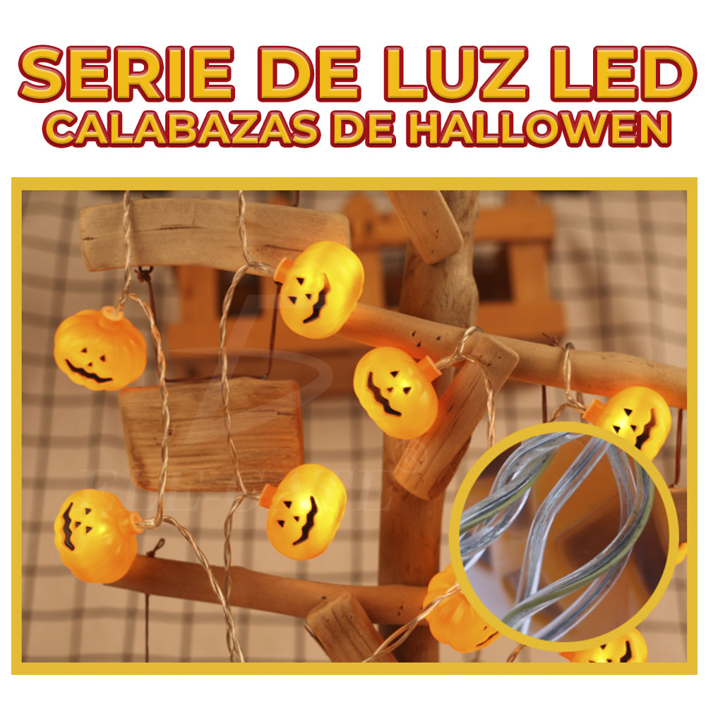 Cadena de Luces LED para Halloween Iluminación Encantadora para Decoración de Calabazas y Fiestas
