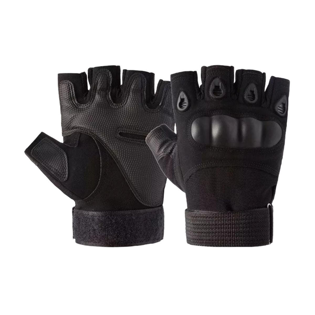 Guantes Tacticos Militar Medio Dedo Motocicleta Y Bicicleta Negro Talla XL