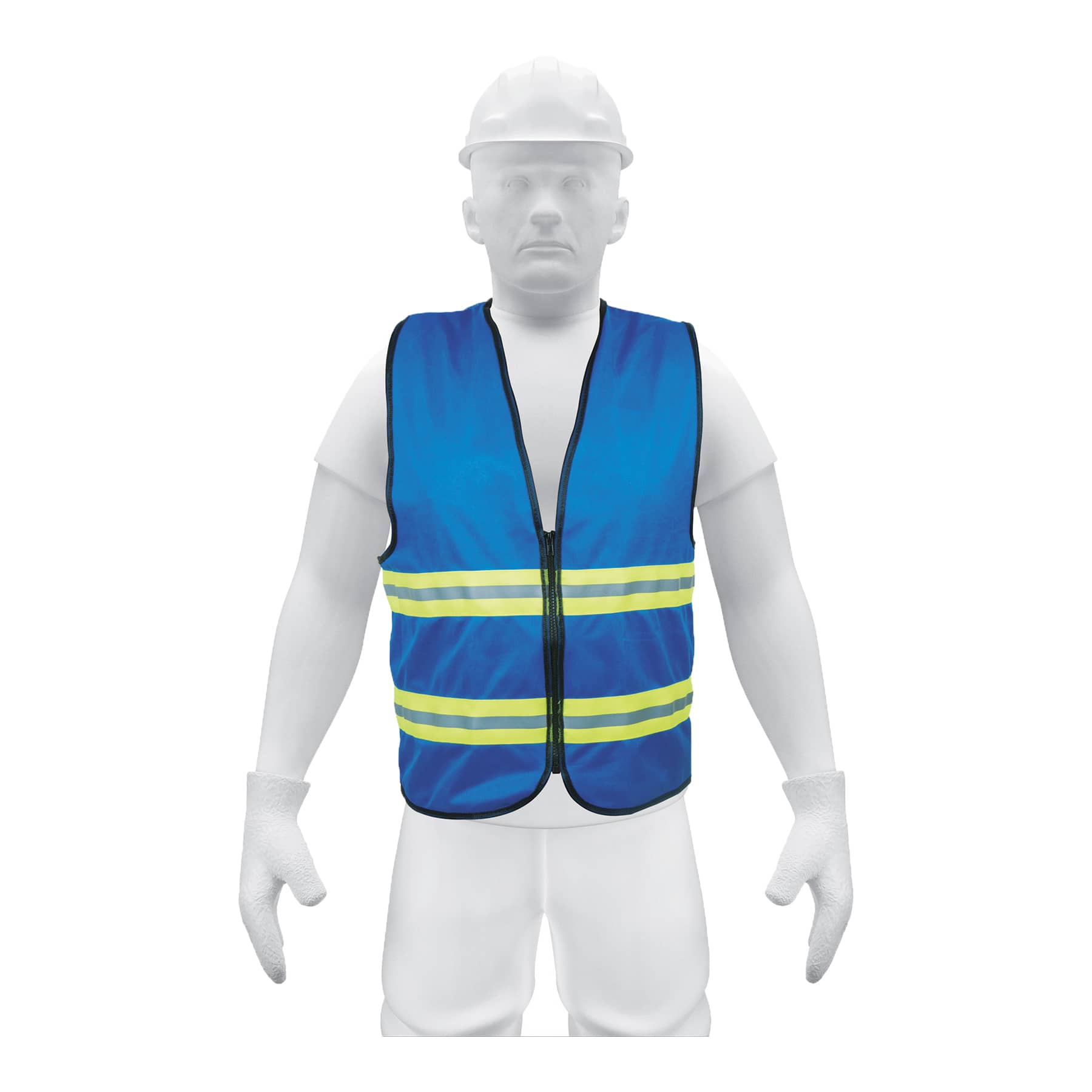 CHALECO DE SEGURIDAD AZUL ALTA VISIBILIDAD CON CIERRE TRUPER 15416