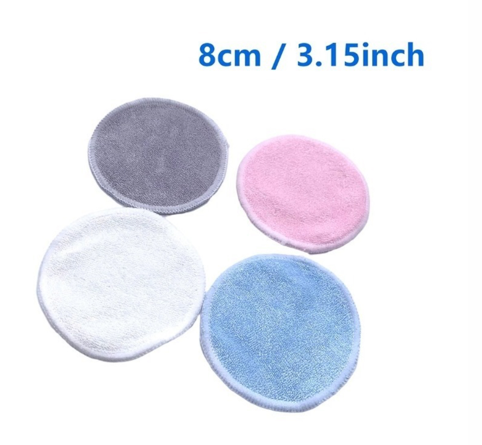 10 Pads Desmaquillantes Reutilizables Fibra Bambu Multicolor