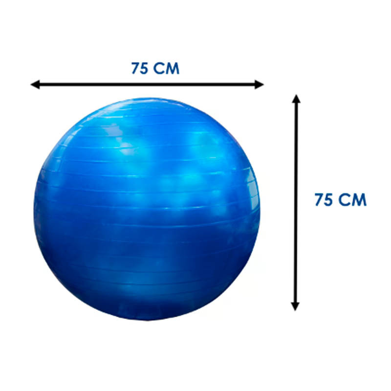 Pelota De Yoga 75cm Pelota Pilates Ejercicio Crossfit Color Azul 