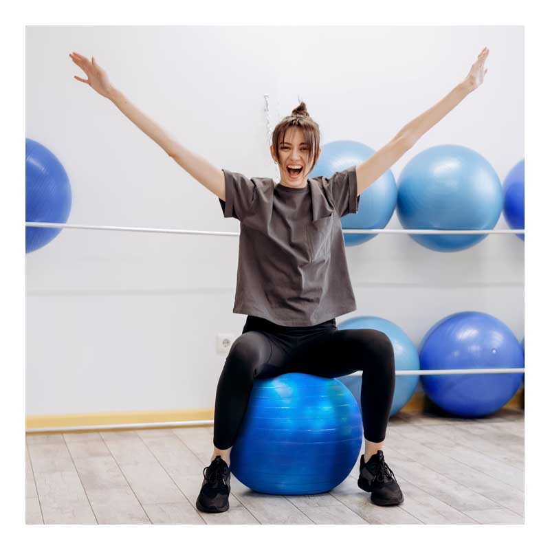 Pelota De Yoga 75cm Pelota Pilates Ejercicio Crossfit Color Azul 