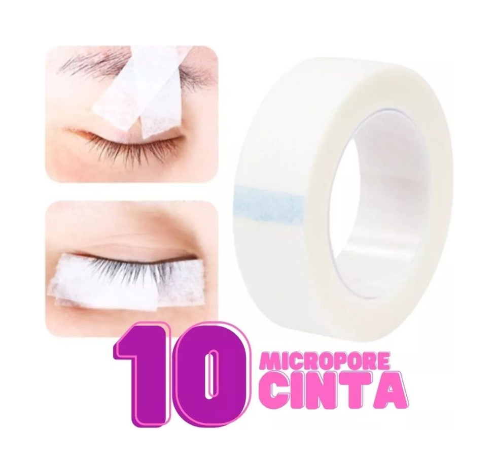 Cinta Micropore Extensiones De Pestañas 1x1 Sin Pelusa 10 Pz blanco