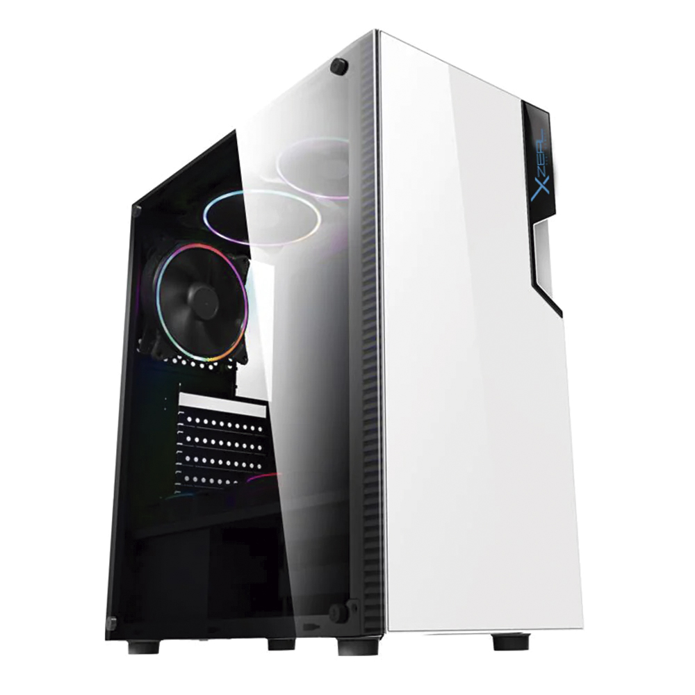 Gabinete Gamer Xzeal Xz130 Rgb 3 Ventiladores Blanco