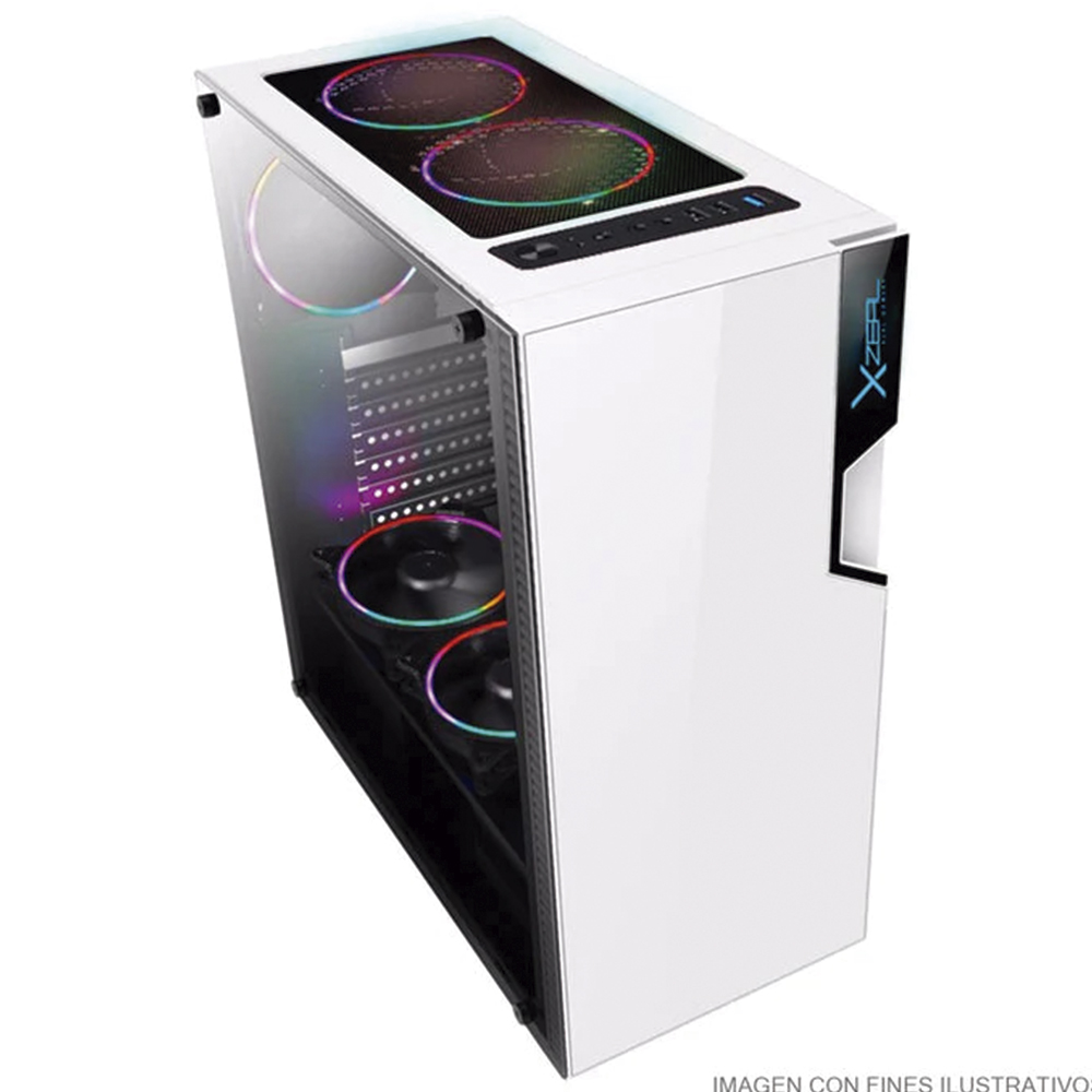 Gabinete Gamer Xzeal Xz130 Rgb 3 Ventiladores Blanco