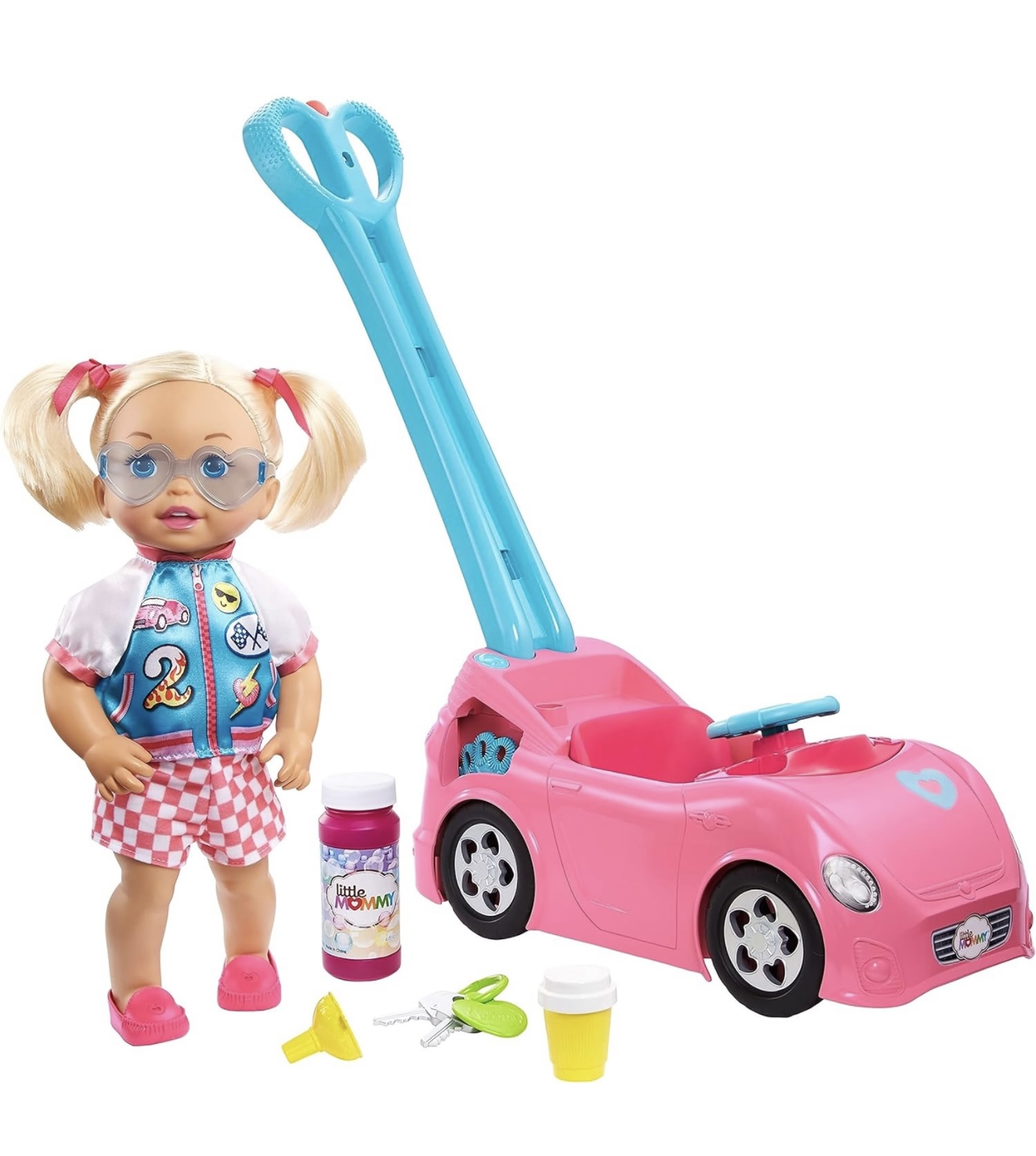 Little Mommy Muñeca Paseo Con Burbujas Con Lindo Auto De Empuje 