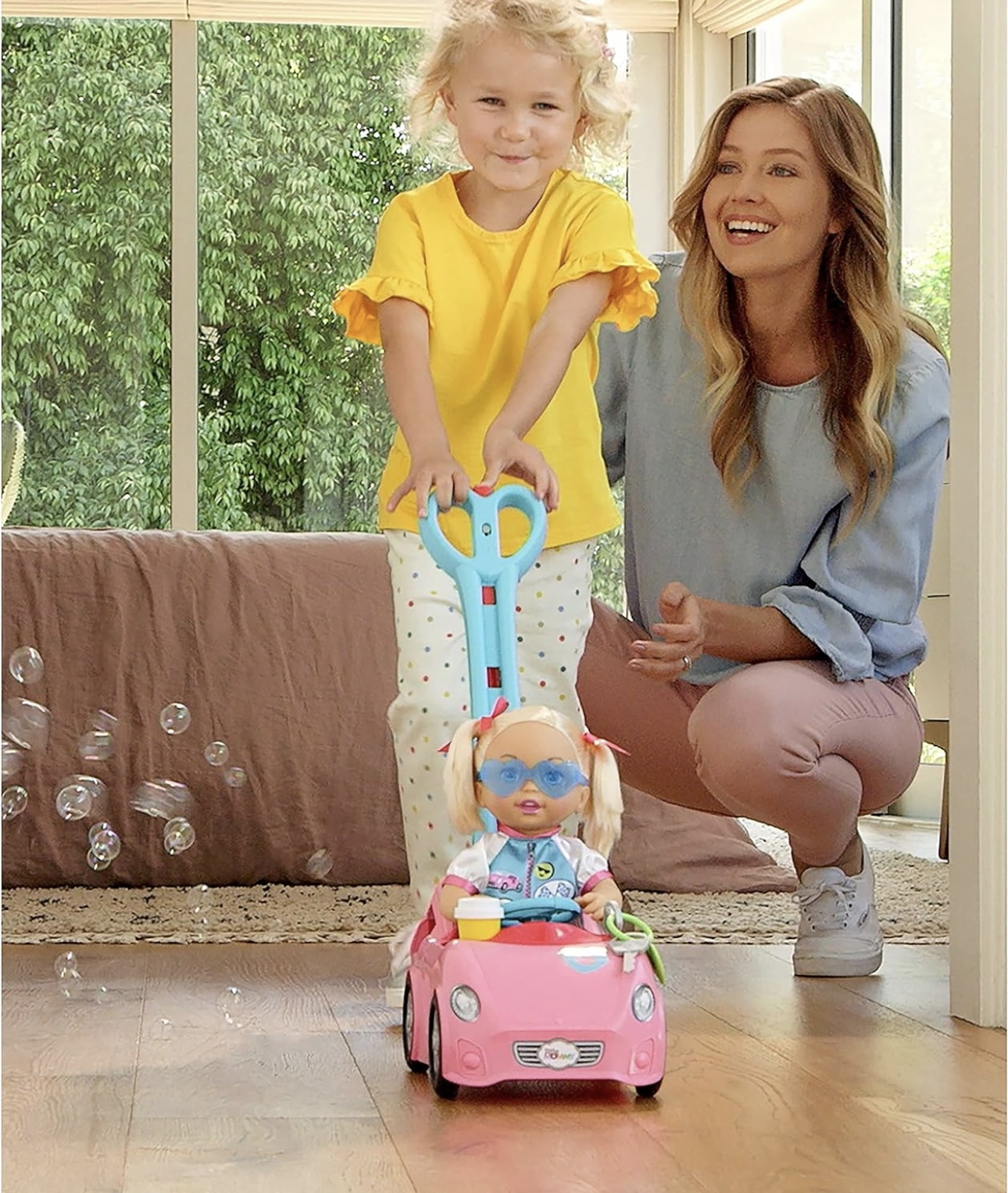 Little Mommy Muñeca Paseo Con Burbujas Con Lindo Auto De Empuje 