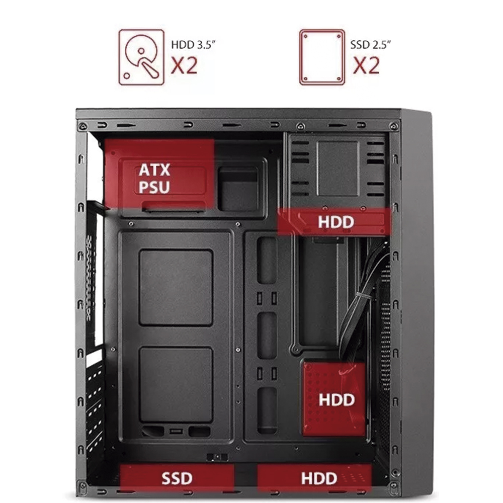 Gabinete Atx Micro Atx Con Fuente De Poder 500w Pc Stylo