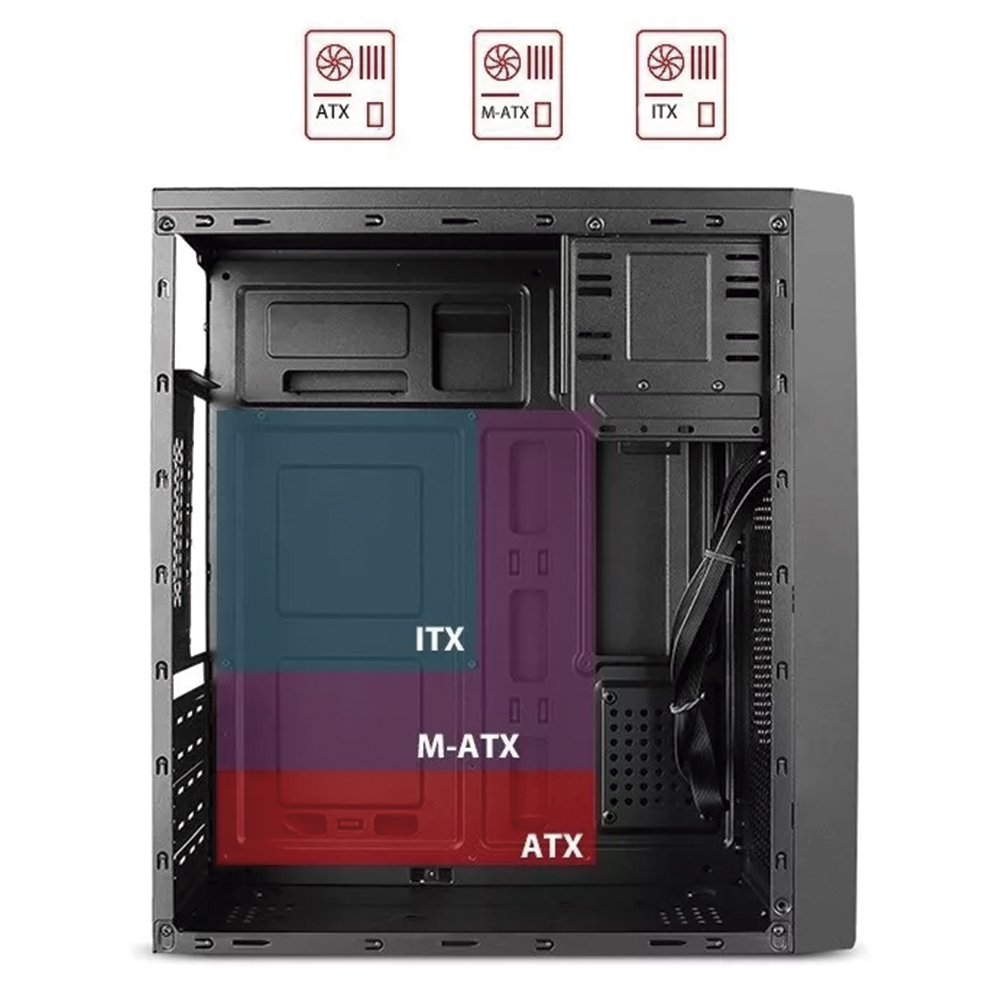 Gabinete Atx Micro Atx Con Fuente De Poder 500w Pc Stylo