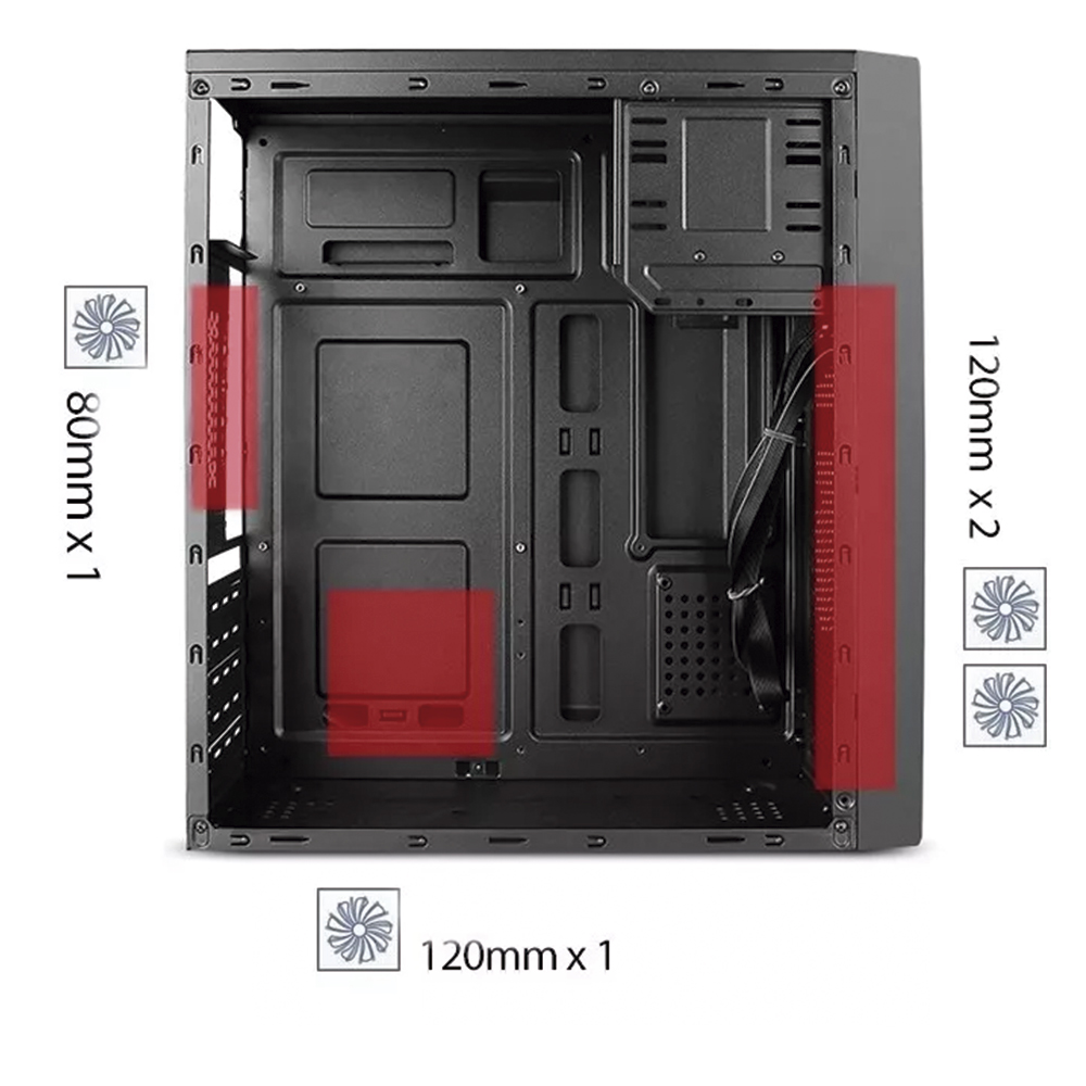 Gabinete Atx Micro Atx Con Fuente De Poder 500w Pc Stylo