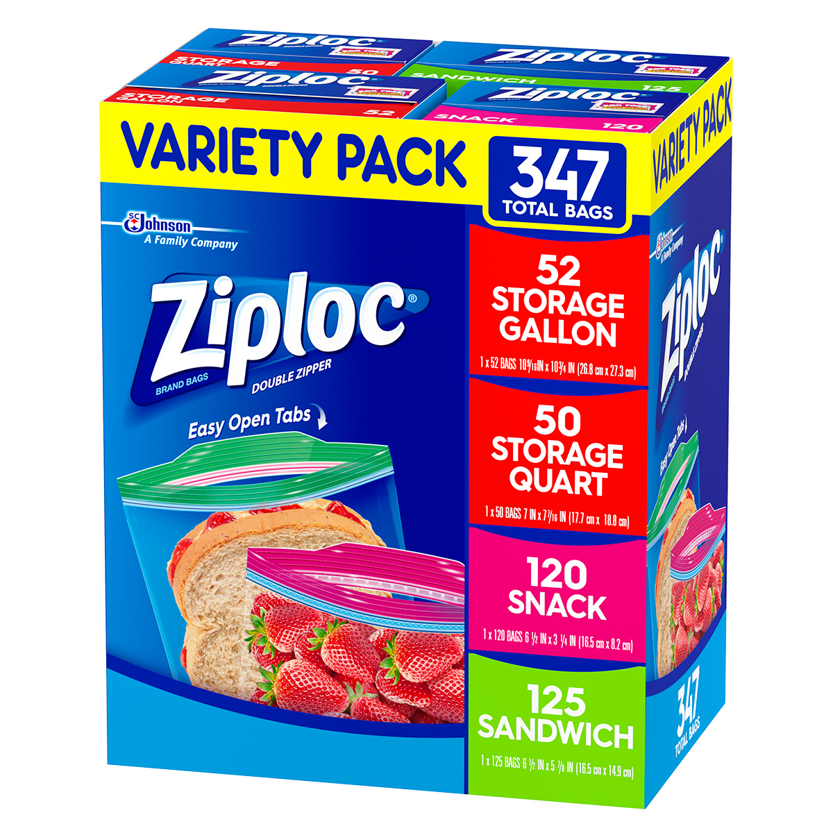 Ziploc Paquete Surtido de Bolsas 347 pzas