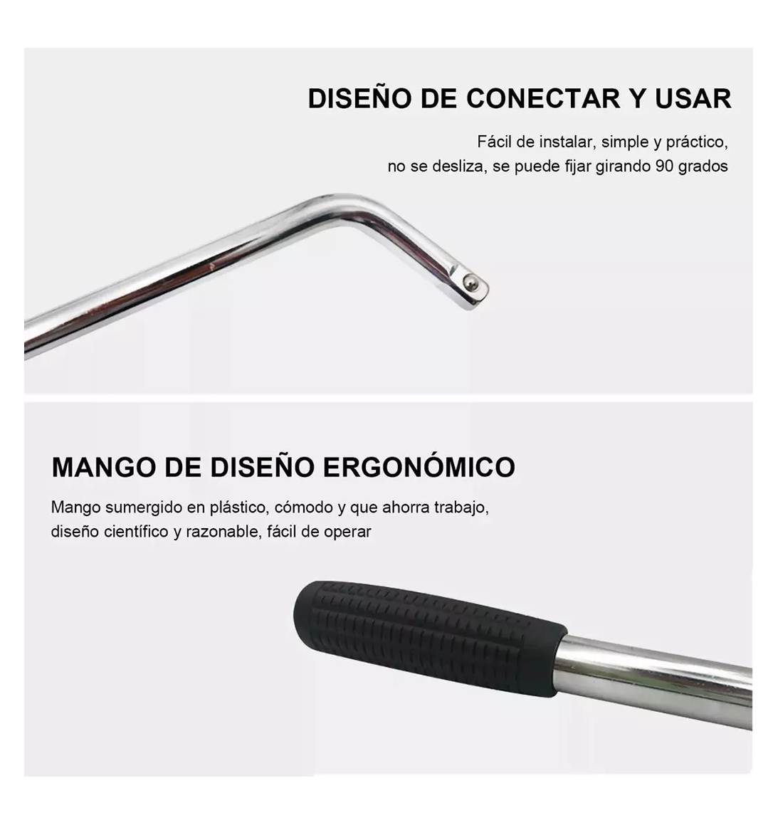 Llave Maneral Con Dados Para Rines rines Extensible 17-19 Mm Plata