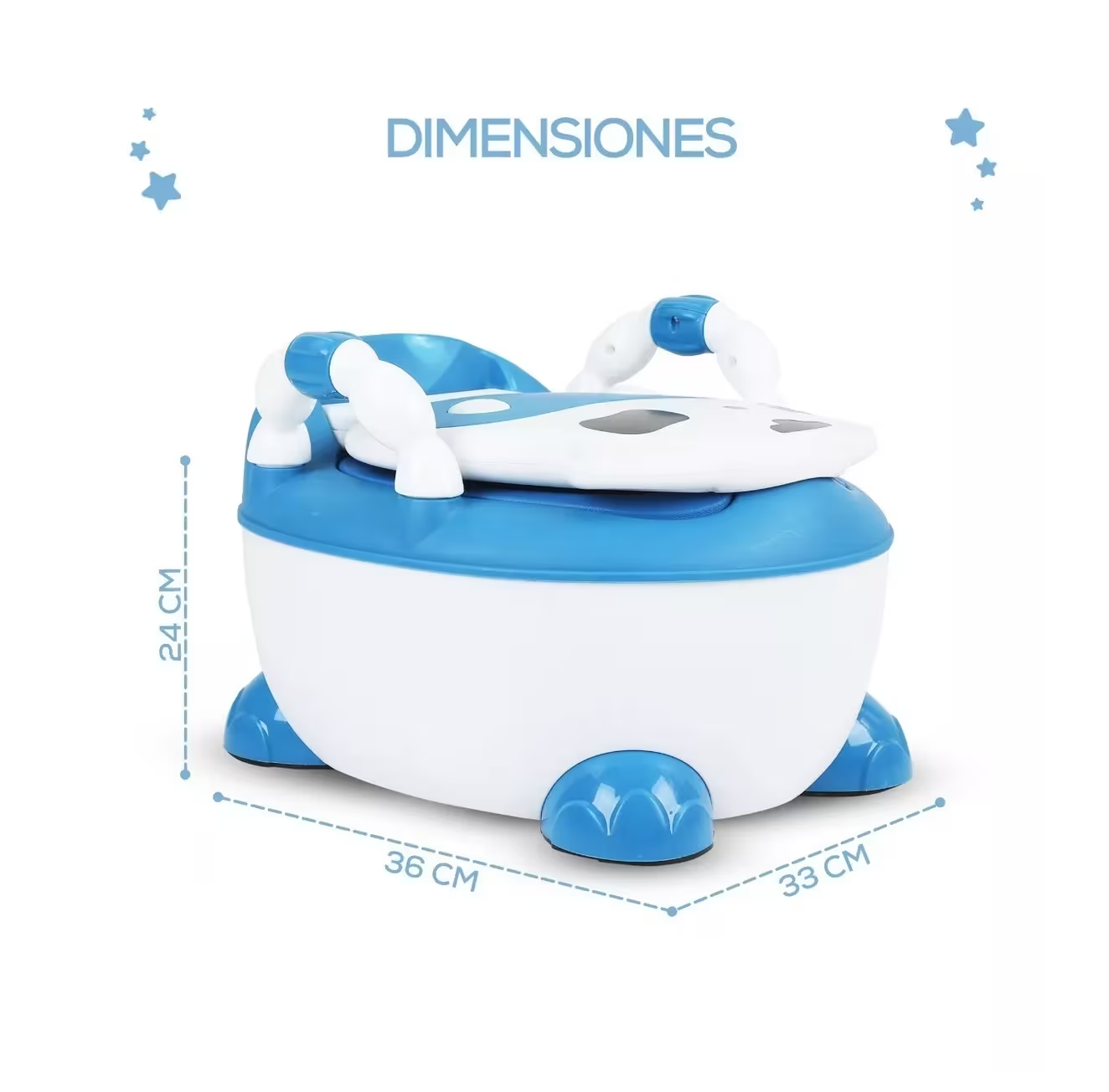 Bañito Entrenador Para Bebés Con Asiento Y Tapa Azul