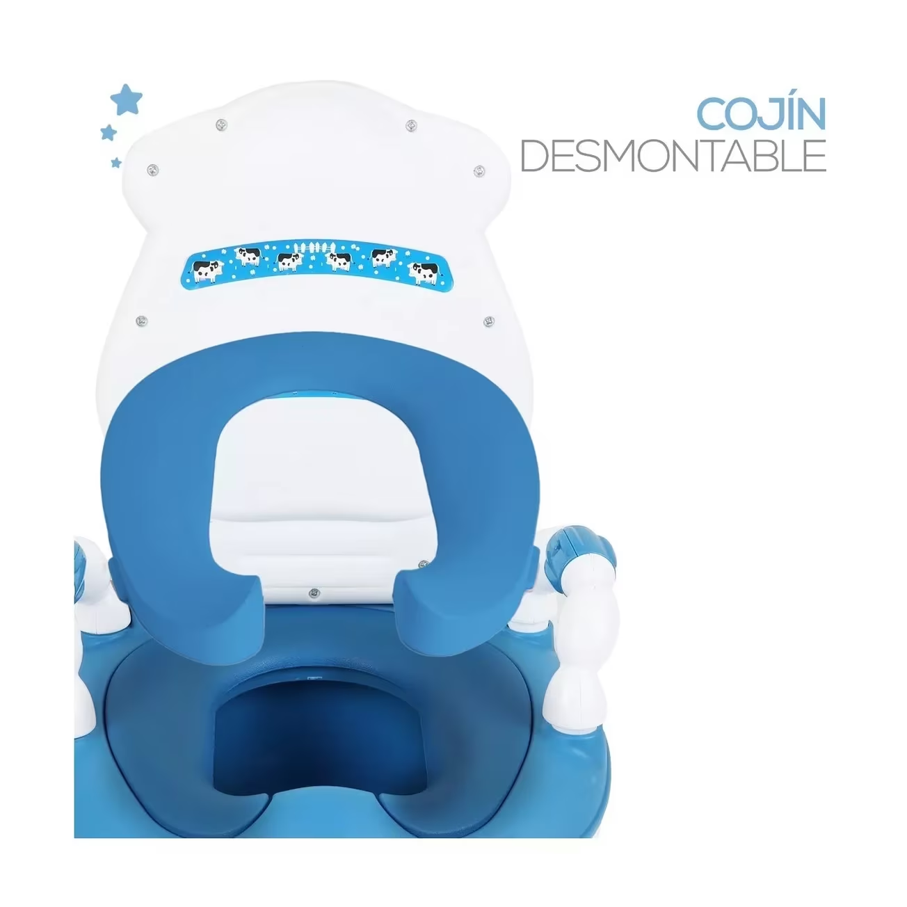 Bañito Entrenador Para Bebés Con Asiento Y Tapa Azul