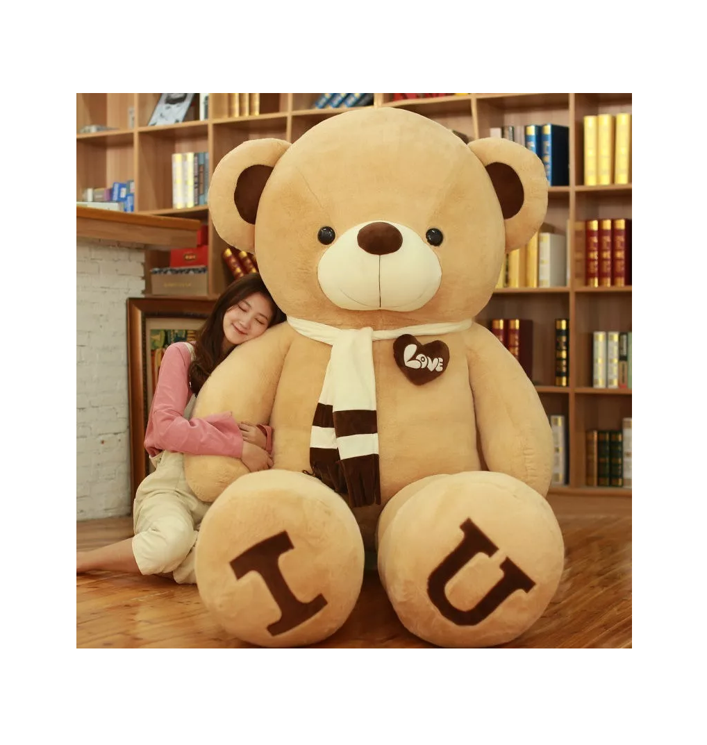 Grande Oso de Peluche  Con Bufanda 1 Mt Marron