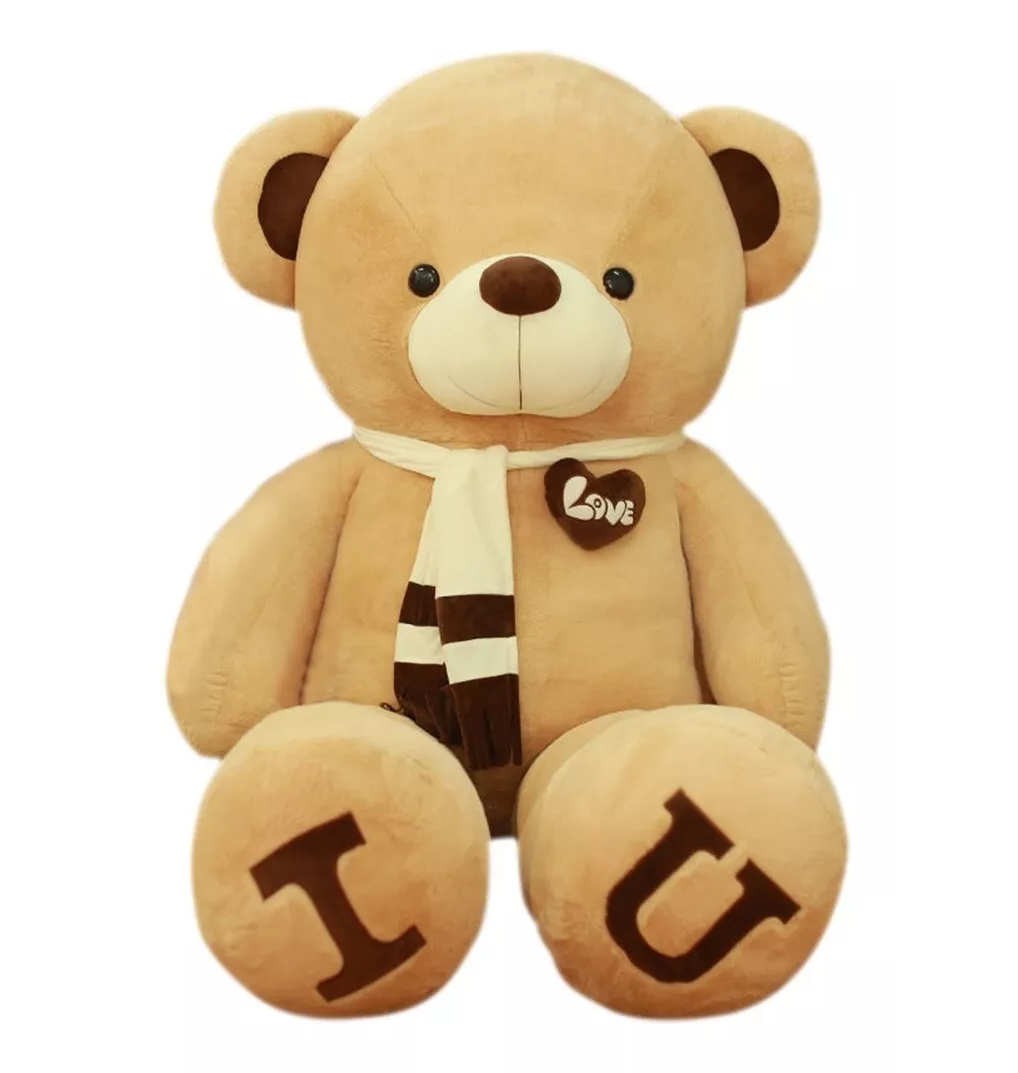 Grande Oso de Peluche Con Bufanda 1 Mt Marron