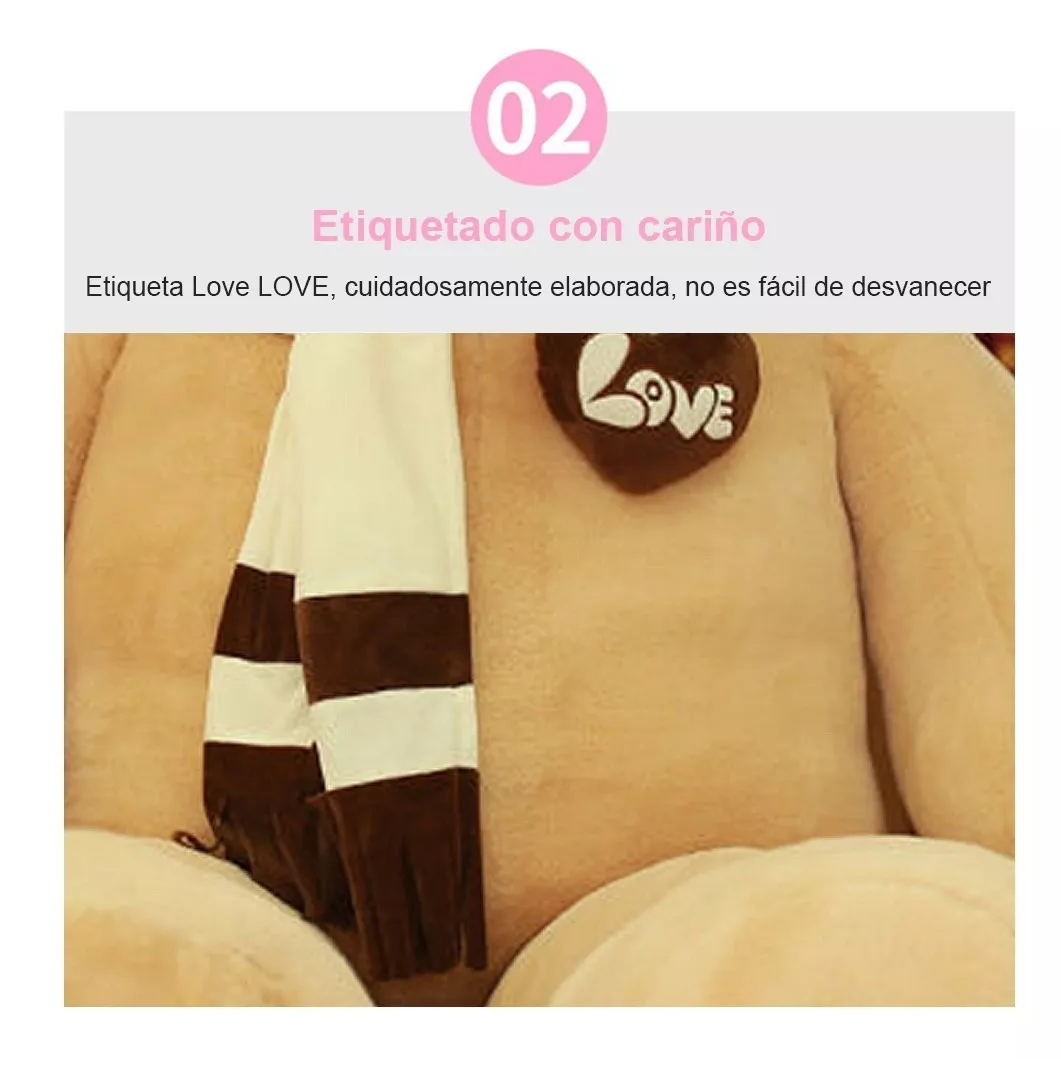 Grande Oso de Peluche  Con Bufanda 1 Mt Marron