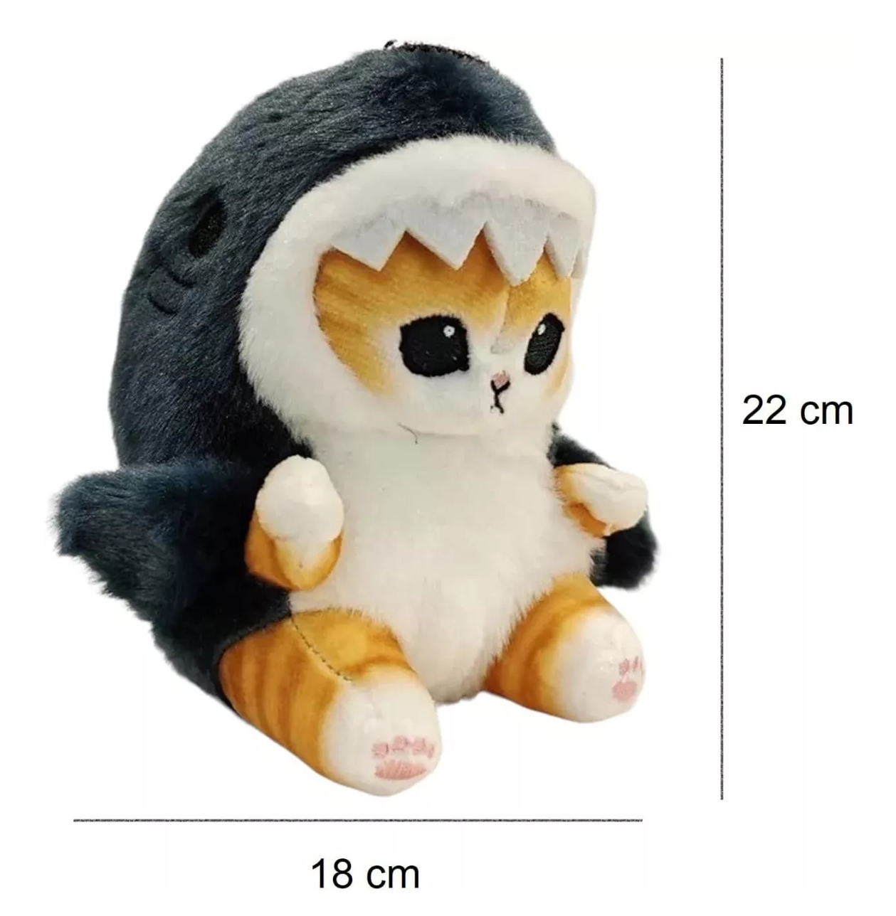 Gato Gatito De Peluche 22cm Negro con cafe