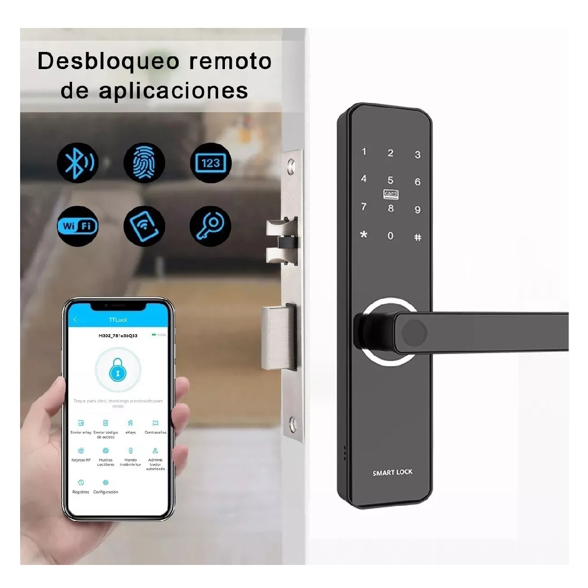 Cerradura Electrónica Inteligente C/lector D/huella Dactilar