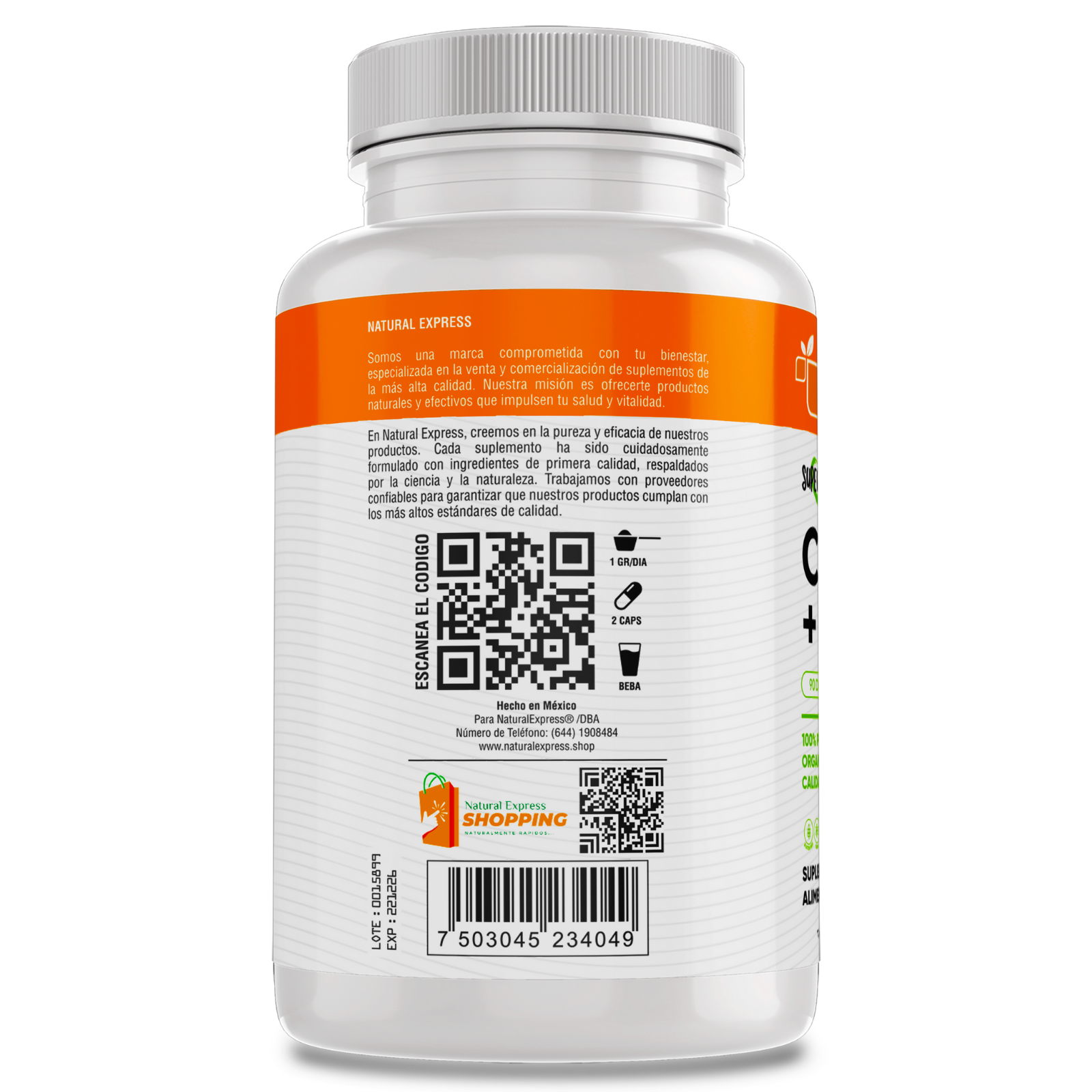 Cúrcuma + Jengibre 180 Cápsulas (Para 90 Días) - Adicionado con Curcuma [Potente Formulacion] + Jengibre + Pimienta Negra