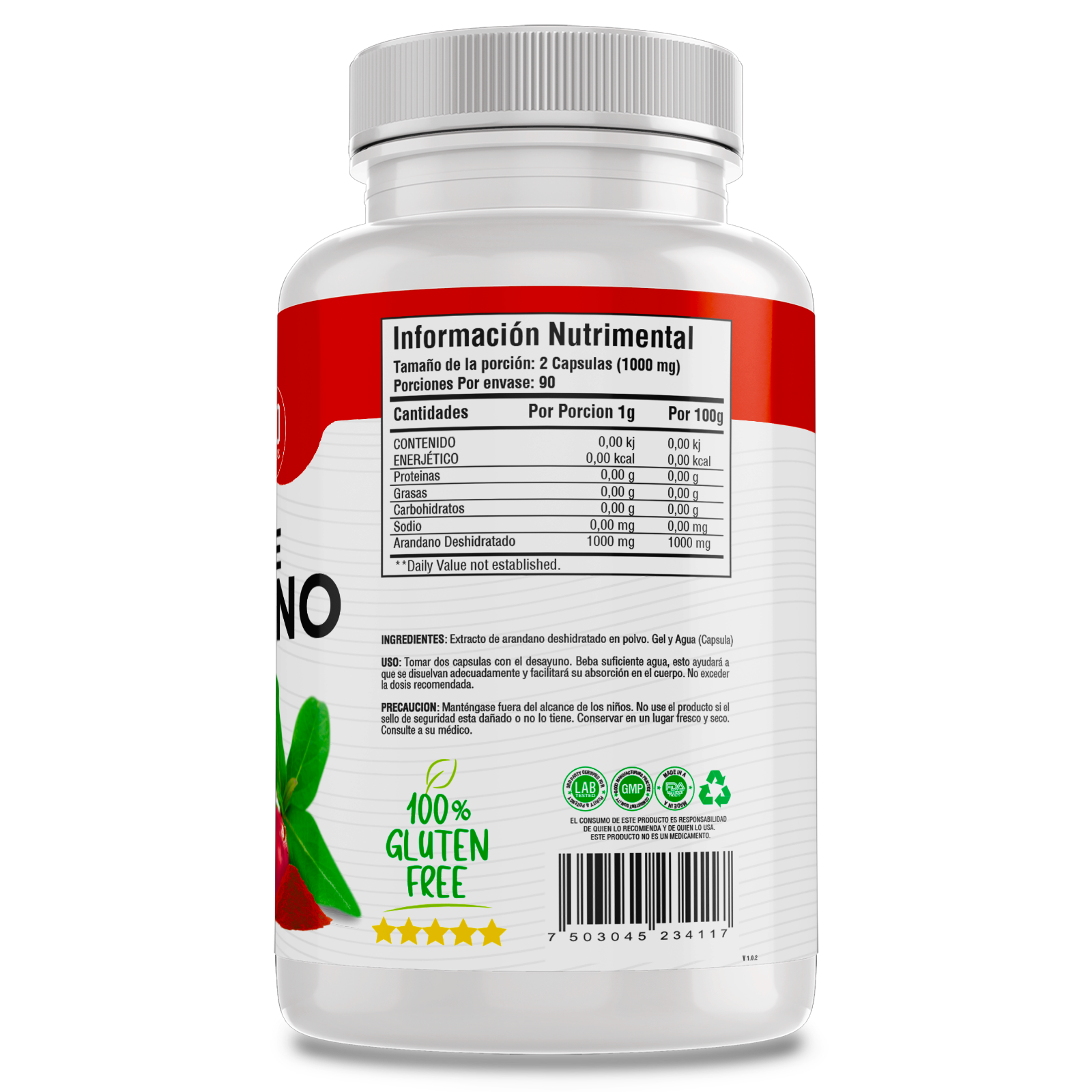 Extracto de Arandano 100% Puro (180 Capsulas 500mg) |ORGANICO | NATURAL | Para 90 Dias | - Organic Cranberry Extract Extract