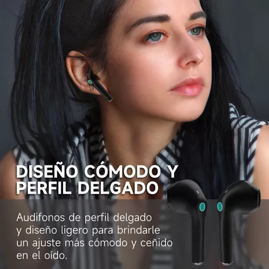 Audífonos Inalámbricos, Audífonos Bluetooth con Microfono Deep Bass Auriculares Bluetooth Con Tipo C Cable 1Hora Aut201 In-ear Earbuds
