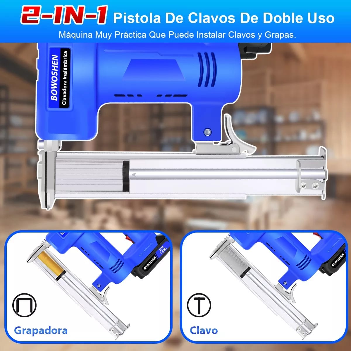 Engrapadora Y Clavadora Eléctrica Inalámbrica Profesional