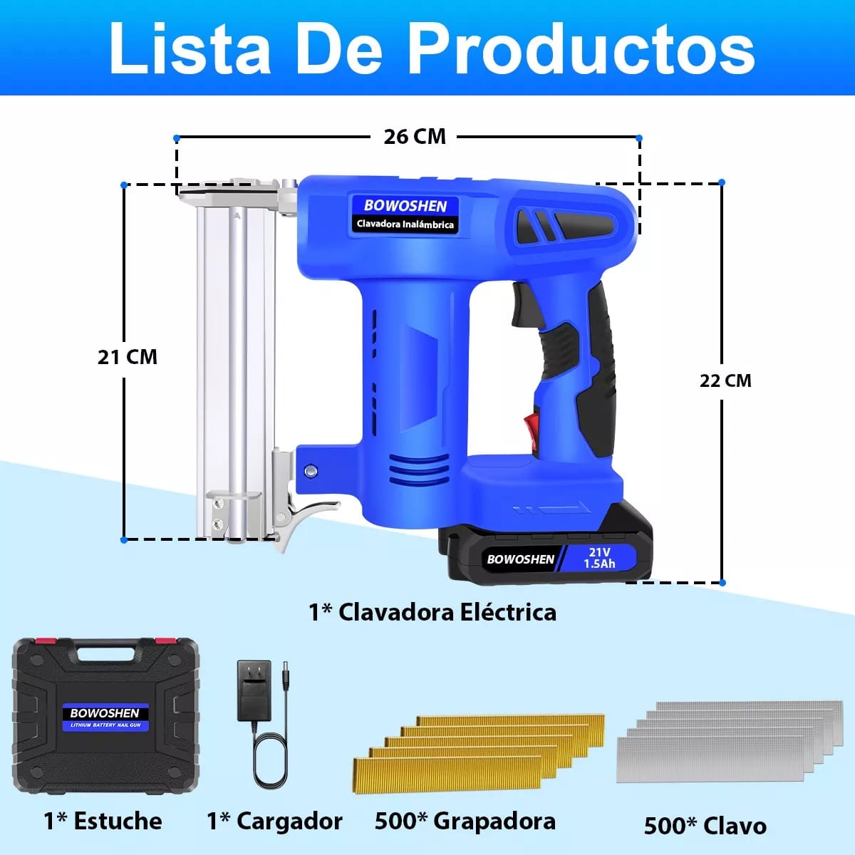Engrapadora Y Clavadora Eléctrica Inalámbrica Profesional
