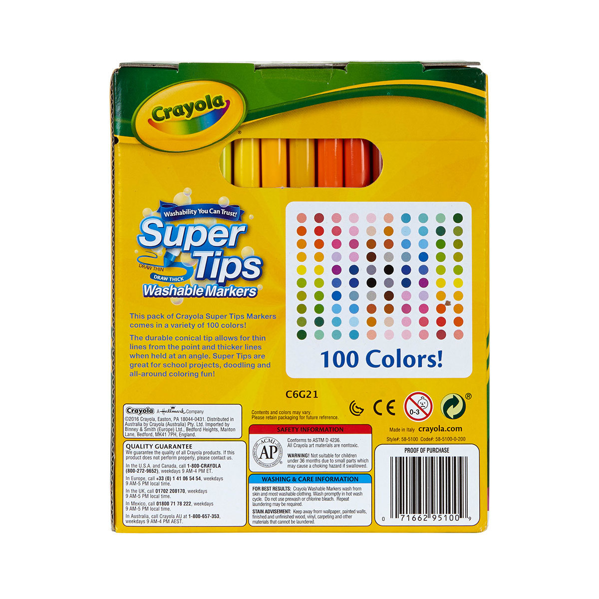 Marcadores Plumones Crayola Super Tips Lavables 12 Colores