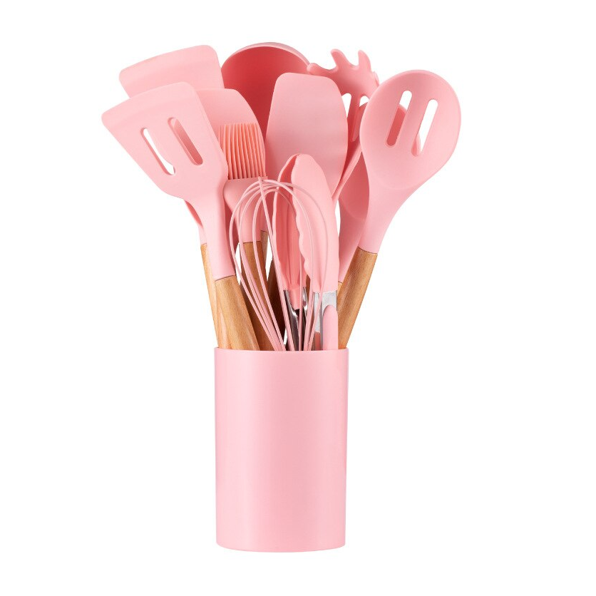 Utensilios De Cocina Rosas De Silicona Juego De 12 Grado De Comida