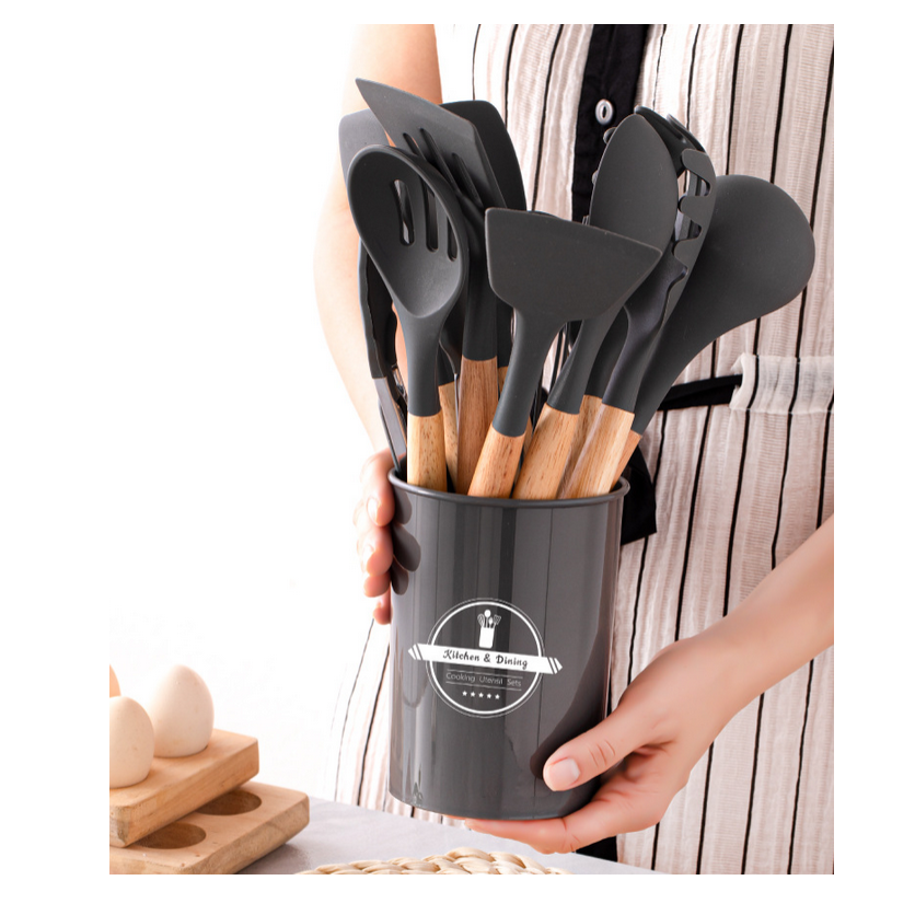 Utensilios De Cocina Morados De Silicona Juego De 12 Grado De Comida