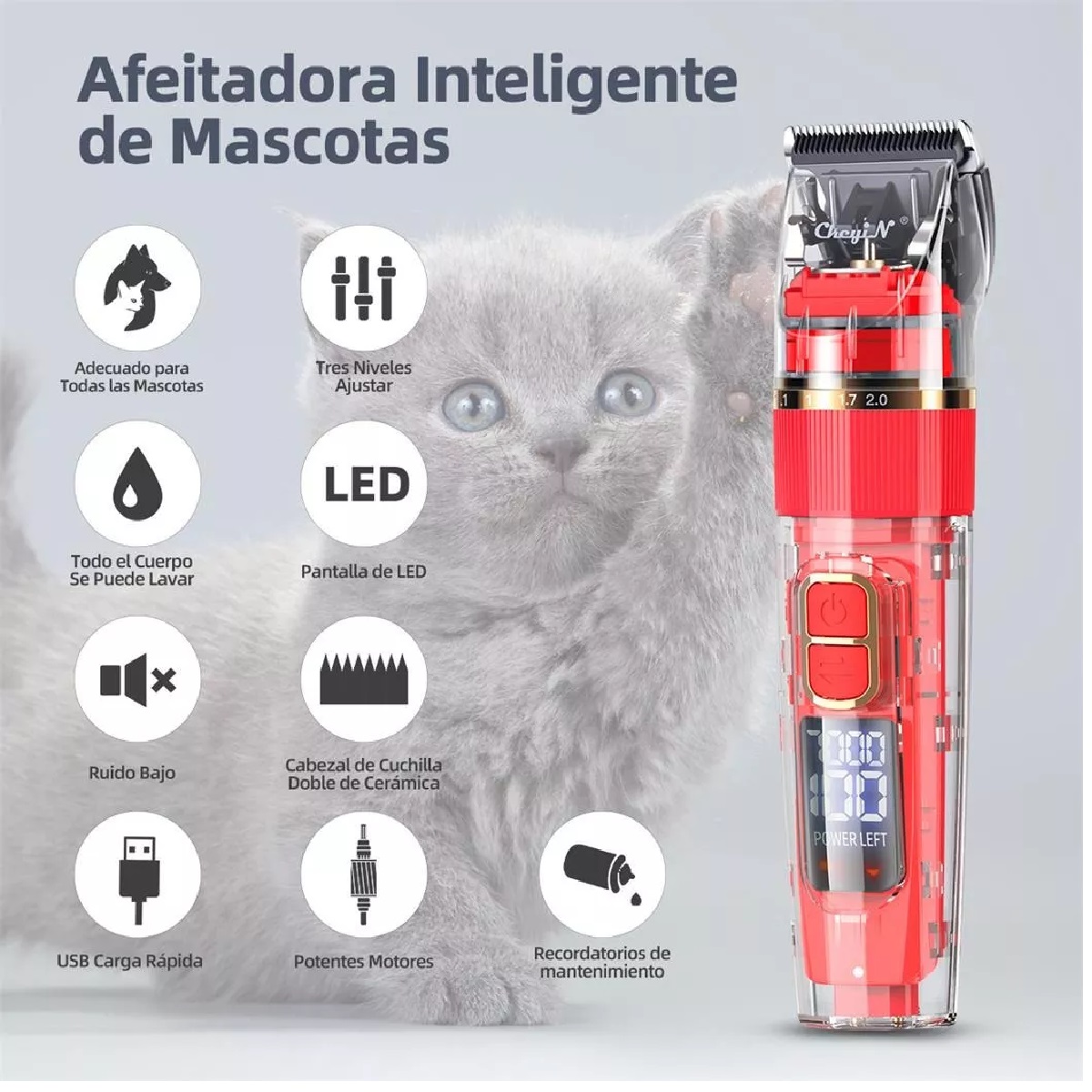 Máquina Rasuradora Para Mascotas, Gatos Y Perros
