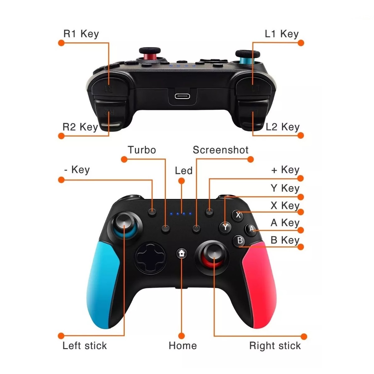 Control Inalámbrico Joystick Para Nintendo Switch Gamepad