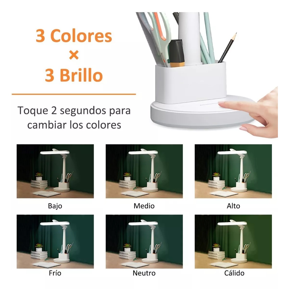 Lámpara Led Escritorio Ajustable Recargable Usb, 3200mah