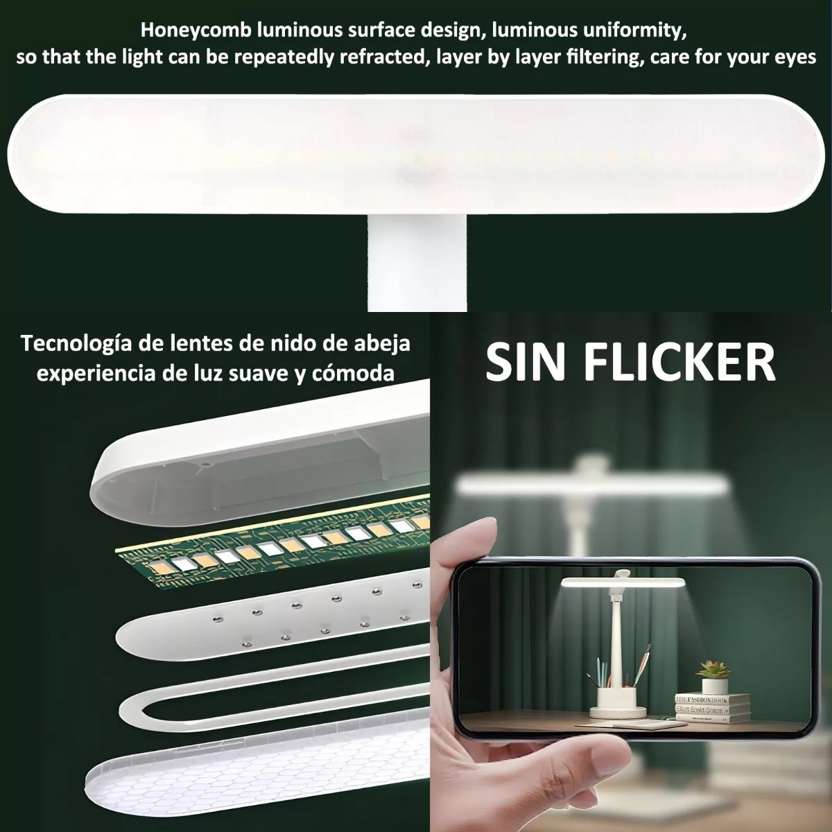 Lámpara Led Escritorio Ajustable Recargable Usb, 3200mah