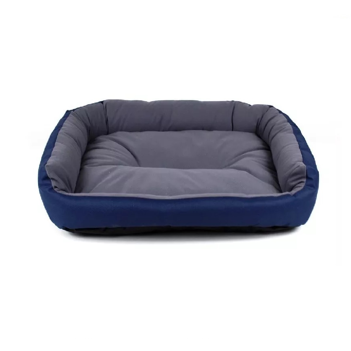 Cama Para Perro O Mascota Mediana, Color Azul Marino / Gris