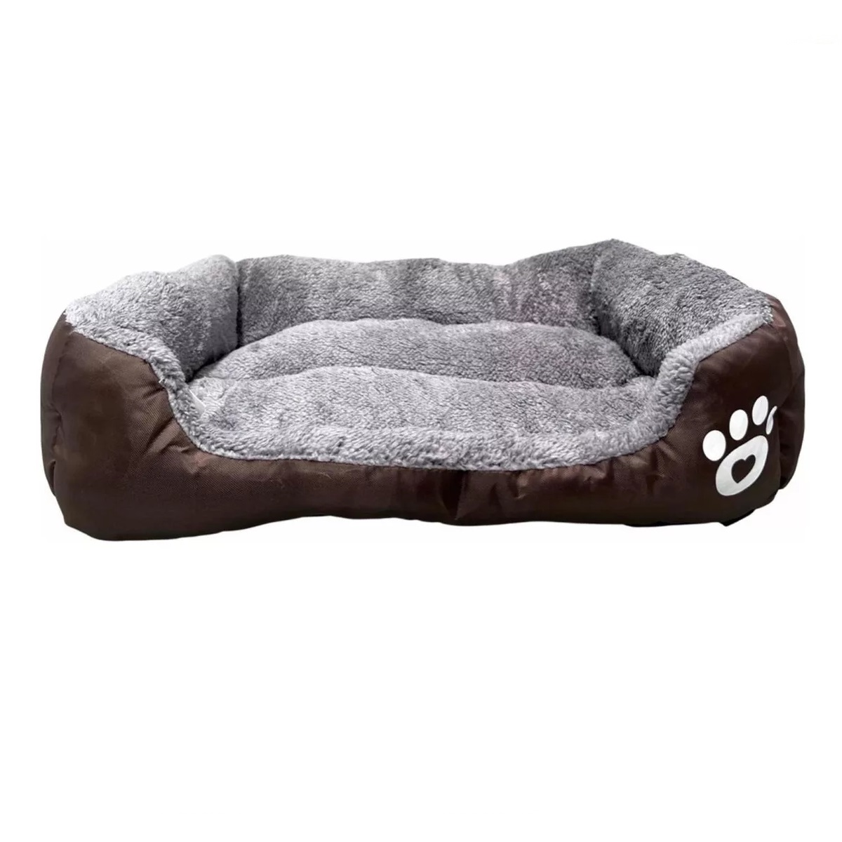 Cama Para Mascotas Talla Grande - Estampado Huella Marron