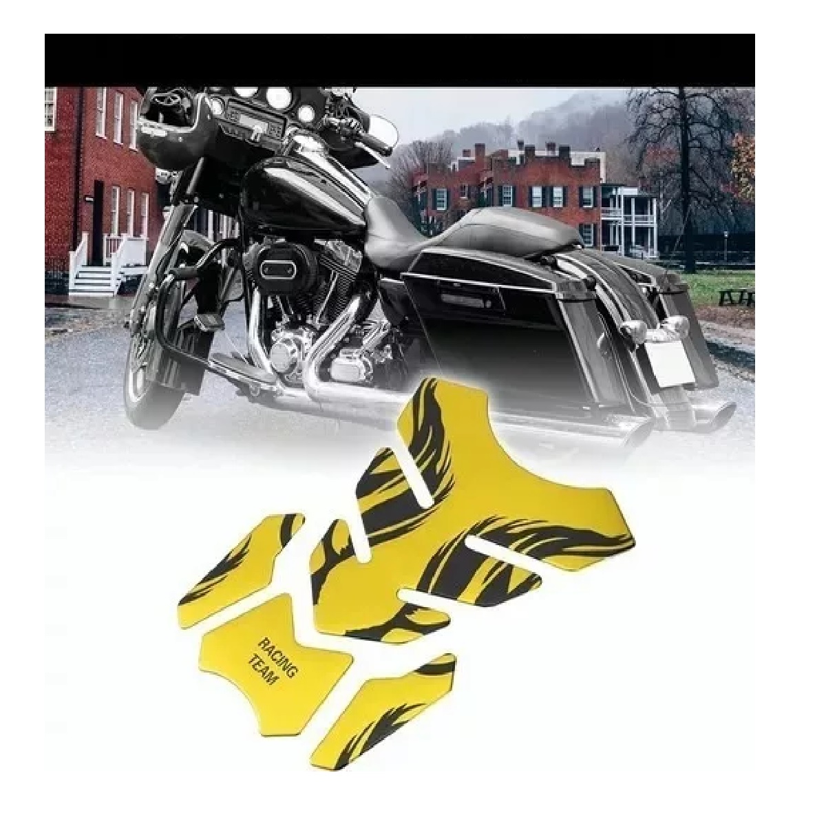 Calcomanias Motos 3d Protector De Cubre Tanque Amarillo