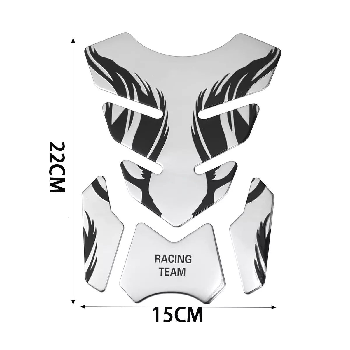 Calcomanias Motos 3d Protector De Cubre Tanque Plata