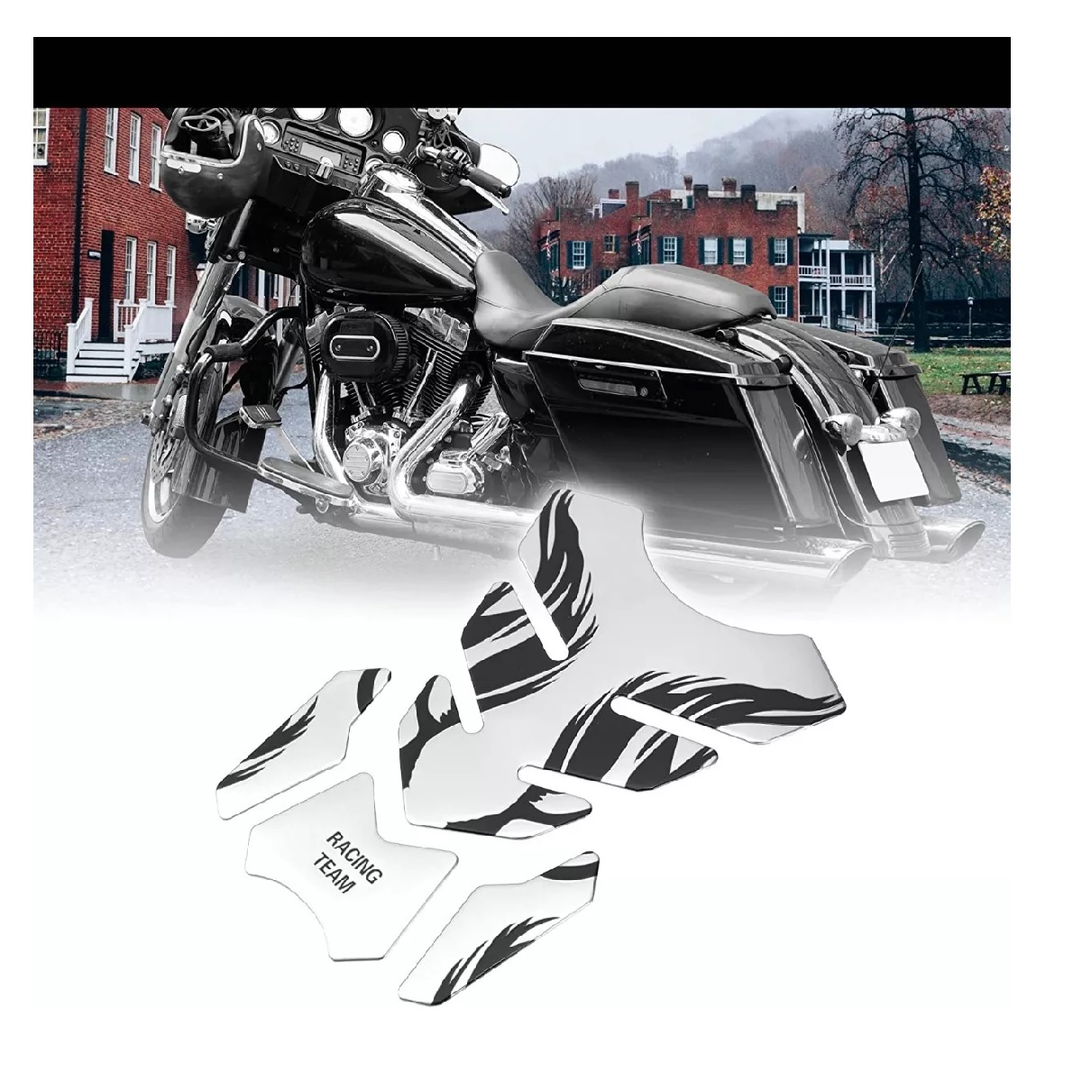 Calcomanias Motos 3d Protector De Cubre Tanque Plata